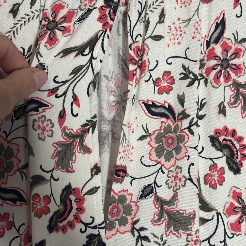 Floral Sleeveless High-Neck Dress With Pockets By Torrid Size 2 White/Pink/Black - Picture 9 of 14